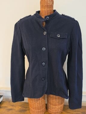 Converse Women's Navy Military-Style Button Jacket